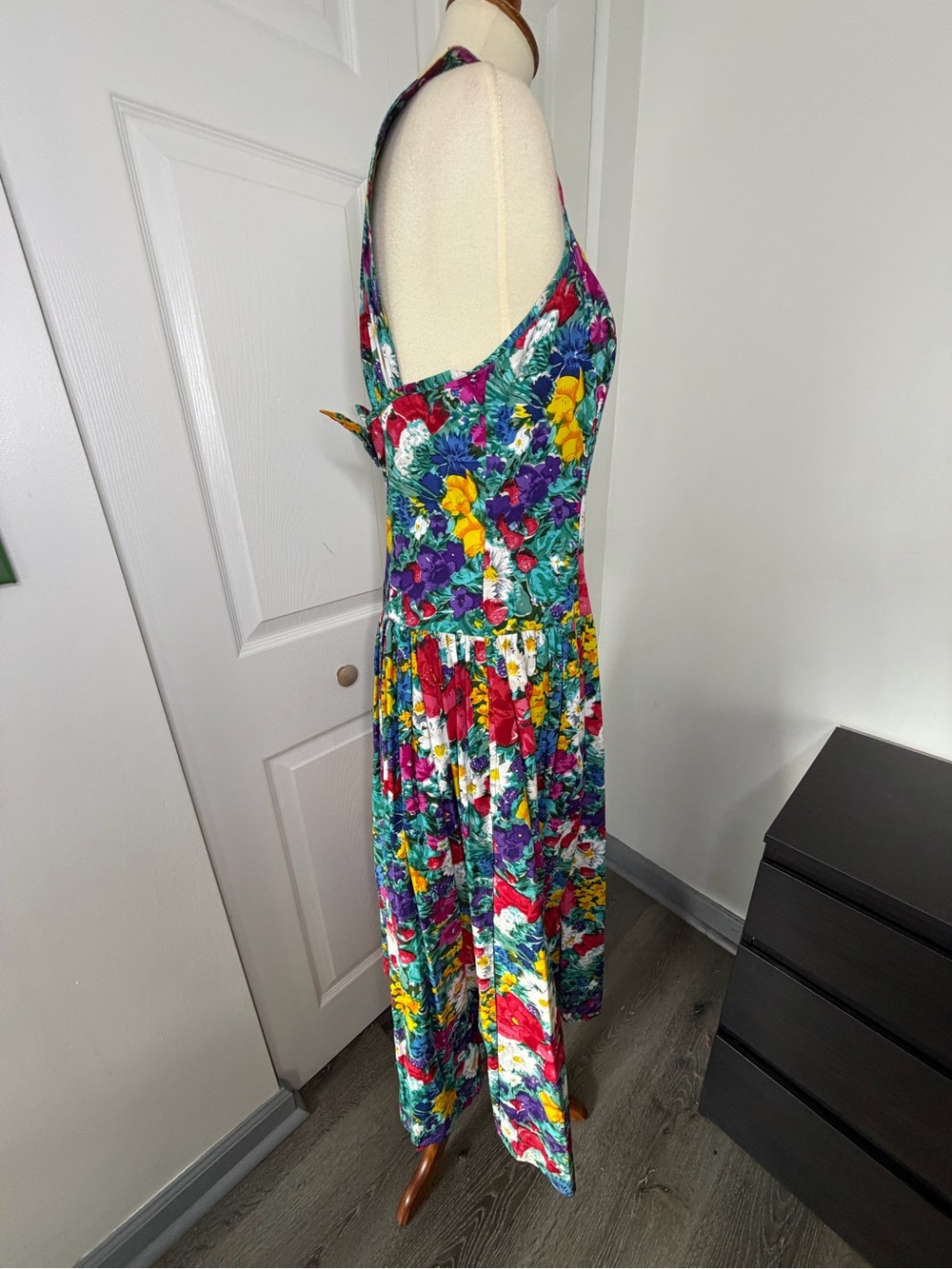 80’s 90’s Vintage J. Christopher Floral Dress with back bow - Picture 4 of 11